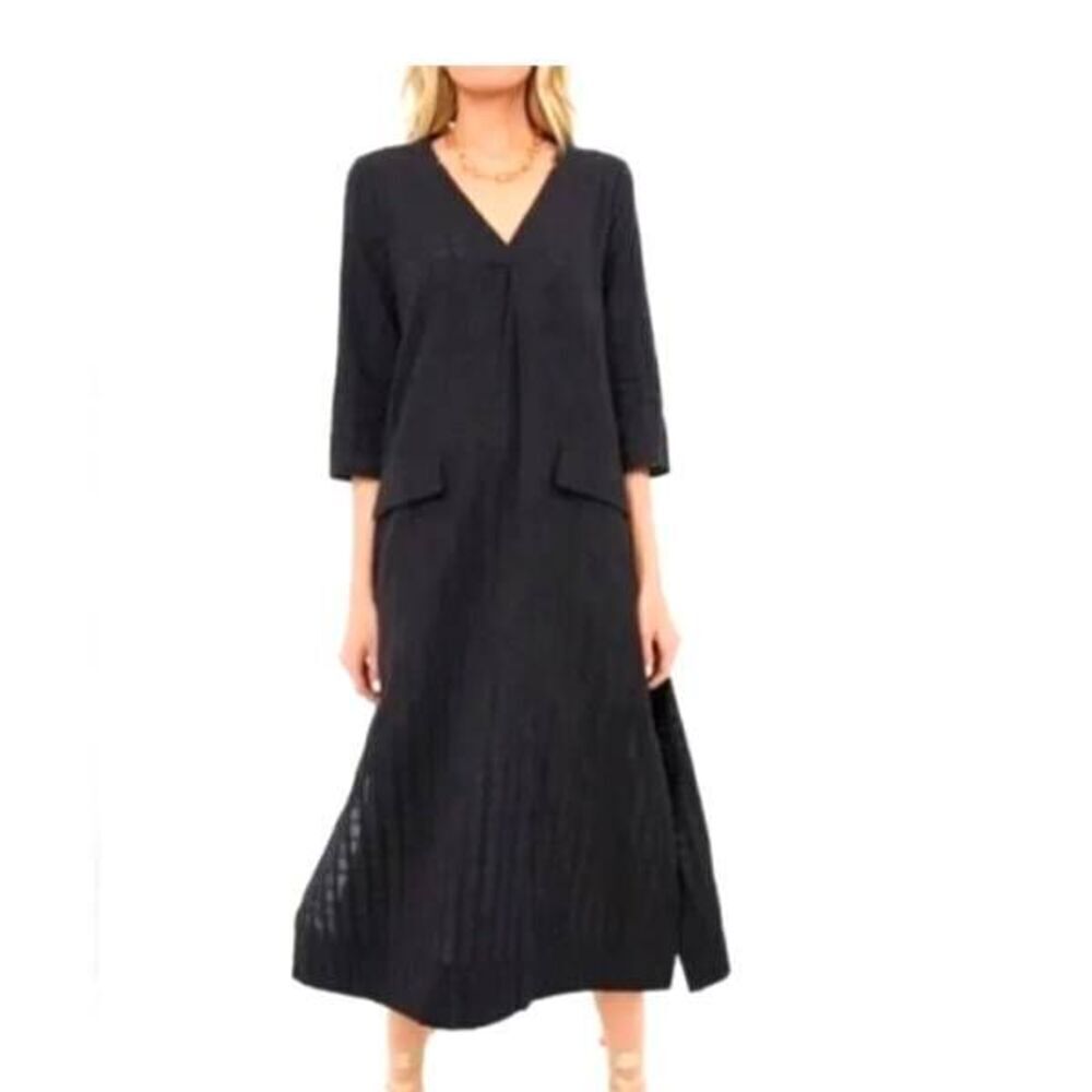 Tuckernuck Pomander Place Black Carolina Caftan Dress Maxi Resortwear Coverup XS